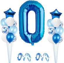 Carica l&#39;immagine nel visualizzatore di Gallery, 0 Palloncino Gigante Decorazioni Compleanno Azzurri Kit, Bimbo Decorazioni, Palloncino Festa Boy, Palloncini per Compleanno, Baby Shower, Nascita, Battesimo, Decorazioni (Numero 0)