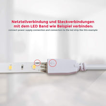 Carica l'immagine nel visualizzatore di Gallery, Striscia LED 2m, set di 4 pezzi da 50cm, Luce bianca naturale 4000k, Include connettori, interruttore e spina europea, uso interno, Accorciabili, Adesive, per soggiorno cucina camera da letto, IP20
