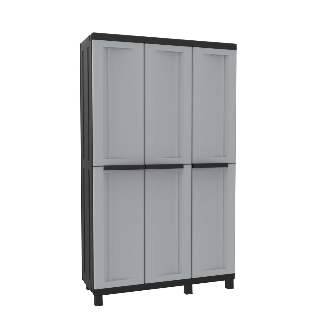 Terry Twist Black 102A Armadio Alto in 102 x 39 x 170 cm, Grigio/Nero - Ilgrandebazar