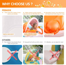 Carica l'immagine nel visualizzatore di Gallery, Peradix Piscina Salvagente per Bambini con Tettuccio e Mutandina Baby Float (Arancione-Bianco)