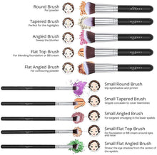 Carica l'immagine nel visualizzatore di Gallery, Pennelli Make Up BEAKEY Premium synthetic pennelli trucco fondazione cipria fard, ombretto, Set di pennelli make up, kit con spugnetta e Brush Egg (10 + 2 pezzi, nero/argento) nero-argento