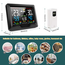 Carica l&#39;immagine nel visualizzatore di Gallery, zerotop Stazione Meteo Automatica Digitale Wireless Meteorologica con Ampio Schermo LCD Display Sveglia Tempo Data Temperatura umidità Previsioni di Tempo con Sensore Esterno Wireless