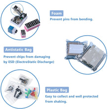 Carica l&#39;immagine nel visualizzatore di Gallery, Elegoo Scheda Starter Ultimate Kit Piu Completo per Progetto Principianti con Tutorial in Italiano Learning Kit di Apprendimento Compatibile con progetti IDE Arduino(63 Articoli)