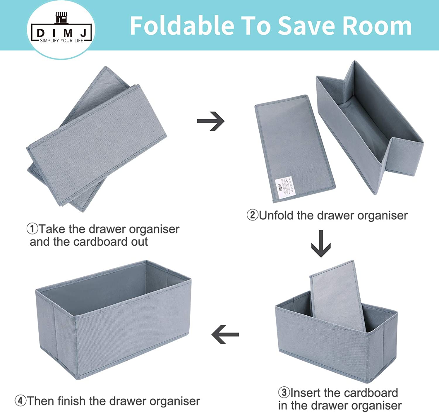 Organizer Per Reggiseni Cassetti,Organizer Pieghevole Per Armadio,Divisori Per Cassetti Separatori Per Cassetti Organizzatore Cassetti,per Calze,Biancheria Intima(3 Pezzi
