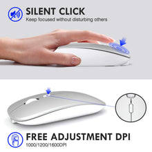Carica l&#39;immagine nel visualizzatore di Gallery, INPHIC Mouse Bluetooth, Wireless Bluetooth Ricaricabile Argento - B - Ilgrandebazar