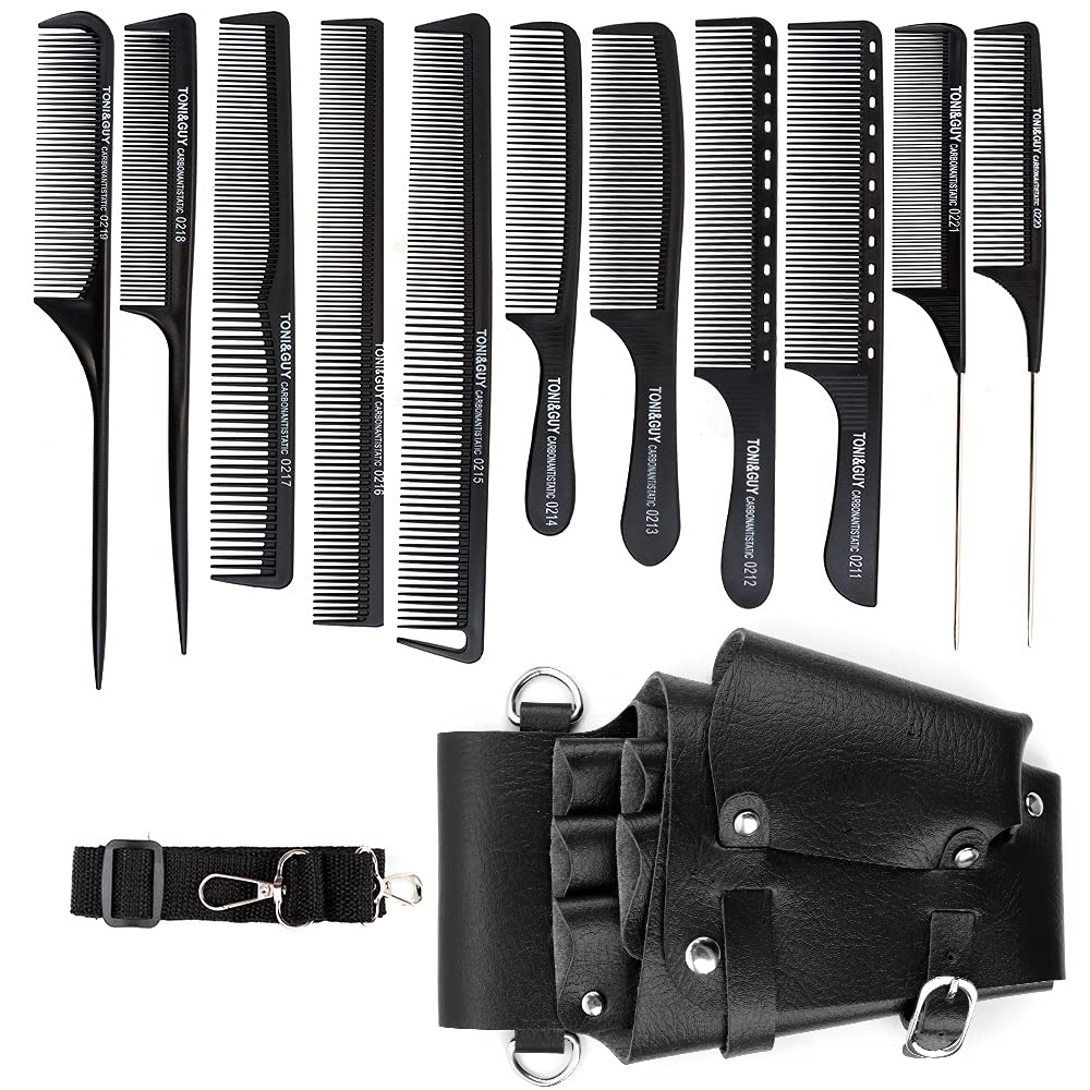 Borsa per Attrezzi da Parrucchiere Cintura per parrucchiere con 12 pettini Borsa per attrezzi professionale da parrucchiere Per Strumenti da Parrucchiere pettini e forbici