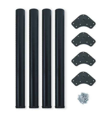 Emuca - Gambe regolabili per tavolo Ø60x710mm, 60 x 710 mm, Verniciato Nero - Ilgrandebazar