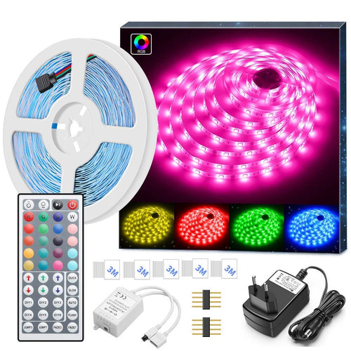 Striscia LED RGB 5M, Minger Strisce Luci 5050 5M Telecomando+RGB, Rgb