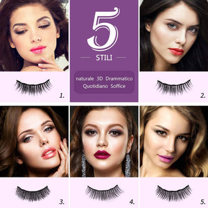 Ciglia Magnetiche Con Eyeliner Magnetico Kit, 5 Paia Di Ciglia Finte Naturali E Di Lunga Durata, Ciglia Finte Magnetiche Riutilizzabili Senza Colla
