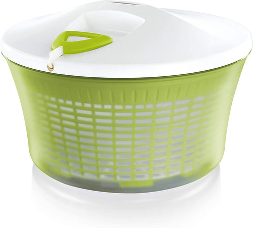 Leifheit Salad Spinner Signature Contenitore A Centrifuga per Insalata, Acciaio Inossidabile, Verde, Grande