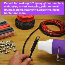 Carica l'immagine nel visualizzatore di Gallery, Jusoney Embossing Pistole termiche, 300 W, asciugacapelli portatile con doppia temperatura, strumento di calore per fai da te, goffratura e tubo termoretraibile (viola)