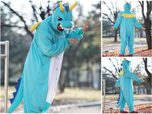 Carica l&#39;immagine nel visualizzatore di Gallery, wotogold Pigiama di Drago Blu Animale Costumi Cosplay per Adulti XL,