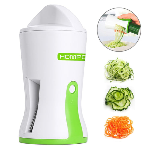 Hompo Spiralizzatore, Affettatore a Spirale Vegetale Veggetti Bianco+verde - Ilgrandebazar