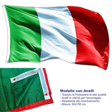 Carica l'immagine nel visualizzatore di Gallery, Andrà Tutto Bene 1 PEZZO Bandiera Italia 5 * 3ft 90x150cm con Anelli Tricolore Azzurri Nazionale Tessuto Resistente allo sbandieramento Italy Flag (90x150 con Anelli) 1 pezzo 1pcs con Anelli