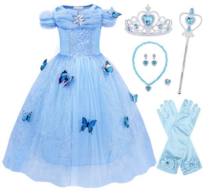 AmzBarley Vestito da Principessa Cinderella Costume Cenerentola per Bambina... - Ilgrandebazar