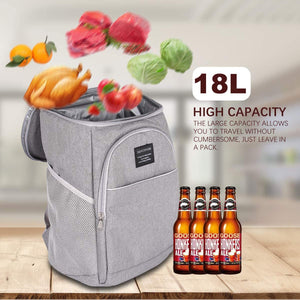 Borsa Pranzo Borsa Termica Borsa Pranzo Grande Picnic Borsa a Prova di perdite con Tracolla Regolabile, Kit Pranzo per Campeggio, Pesca, Barbecue, 18L