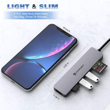 Carica l&#39;immagine nel visualizzatore di Gallery, Hub USB C Adattatore Multiporta 7 in 1 C Portatile 6-1, Grigio