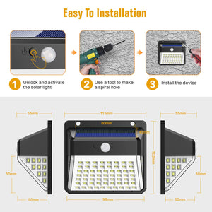 Luce Solare Esterno, Trswyop 82 LED Lampada con Sensore di Movimento... - Ilgrandebazar