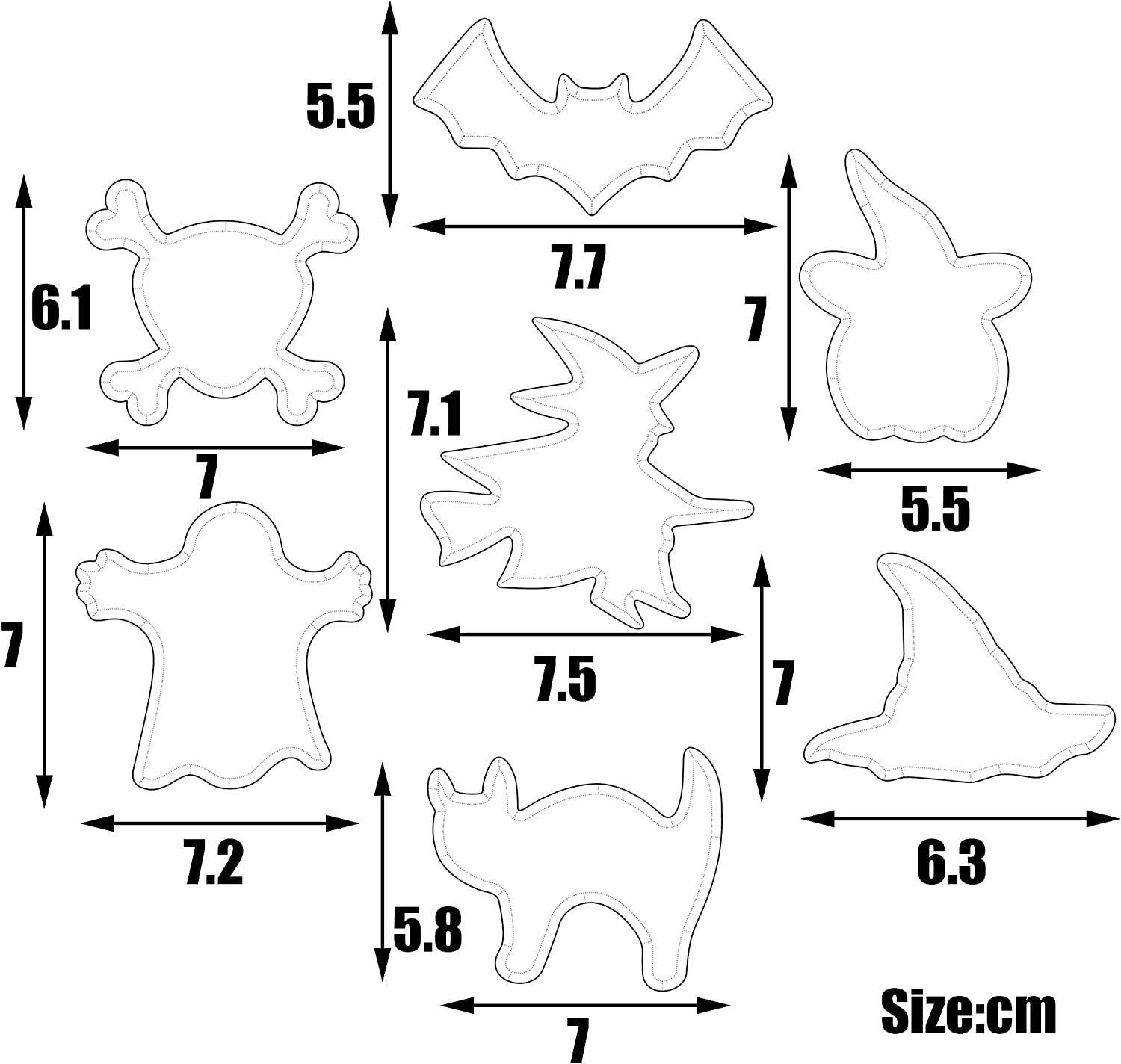 Set Formine Biscotti Halloween - 16 Stampi In Acciaio Inox Per Dolci Set Formine Biscotti Halloween - 16 Stampi In Acciaio Inox Per Dolci