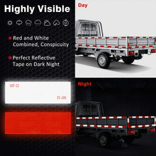 Carica l'immagine nel visualizzatore di Gallery, 5*9 M Nastro Adesivo Riflettente, Kohree Nastro Distanza di Sicurezza Conspicuity Attenzione Warning Sticker Hazard Caution Tape Marchio di Sicurezza per Auto/Moto/Bicicletta/Notturna Rosso E Bianco