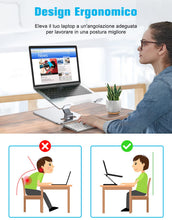 Carica l'immagine nel visualizzatore di Gallery, Babacom Supporto PC Portatile, Pieghevole Ergonomico Porta PC con Regolabile Altezza, Ventilato Alluminio Laptop Stand Compatibile con MacBook Air, Pro, Dell XPS, Samsung, Altri 10-16" Tablet