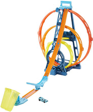 Carica l'immagine nel visualizzatore di Gallery, Hot Wheels- Track Builder, Playset Pista Triplo Loop, con Macchinina, Giocattolo per Bambini 4+ Anni, GYP65, Imballaggio Sostenibile