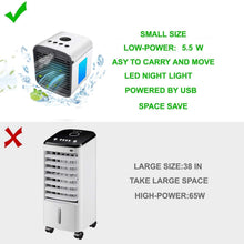 Carica l'immagine nel visualizzatore di Gallery, Mini Condizionatore Portatile, Air Cooler Raffrescatore Evaporativo Aria Condizionata Portatile Casa con 3 Velocità Display Digitale a LED per Casa/Ufficio (bianco)