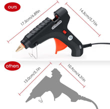 Carica l'immagine nel visualizzatore di Gallery, LeaderPro 60W Pistola a Caldo Per Colla con Borsa per Attrezzi, 20 Pezzi Stick di Colla 11mm/19cm, Filo 1.4m, Per Fai Da Te Arti/Imballaggie/Piccole Casa/Ufficio Riparazioni, Nero