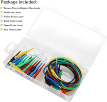 Carica l'immagine nel visualizzatore di Gallery, Kit sonda posteriore Set di puntali posteriori per autoveicoli 15Pcs Perni sonda posteriori 30V 5Pcs Cavi di prova con clip a coccodrillo da 4 mm per test di riparazione auto