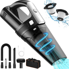 Carica l'immagine nel visualizzatore di Gallery, Aspirapolvere Auto Potente, Aspirapolvere portatile 10000 Pa Wet and Dry con luce LED, Aspirabriciole Senza Fili Potente con Batteria Ricaricabile da 6000 mAh, 12V 120W Aspirapolvere a Batteria