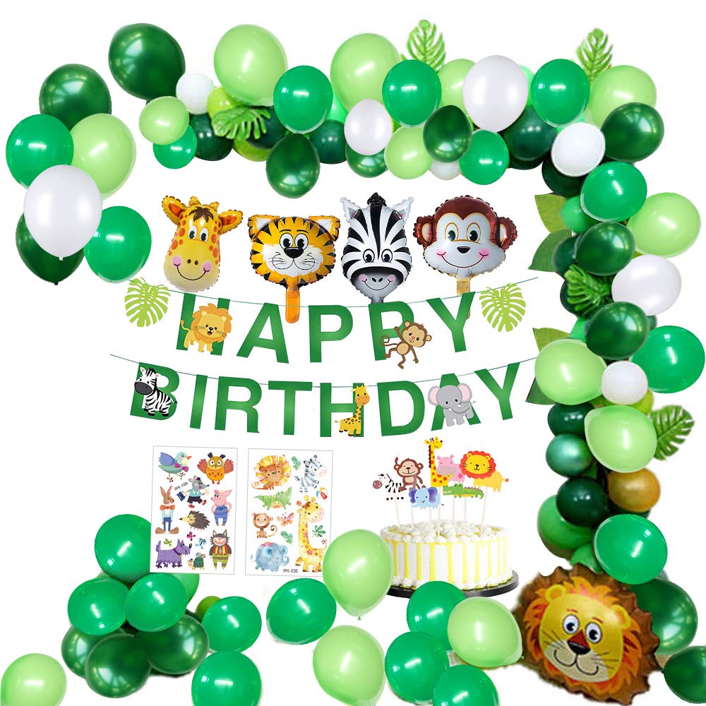 MMTX Giungla Decorazioni di Compleanno Party Ragazzi-Happy Banner Verd –