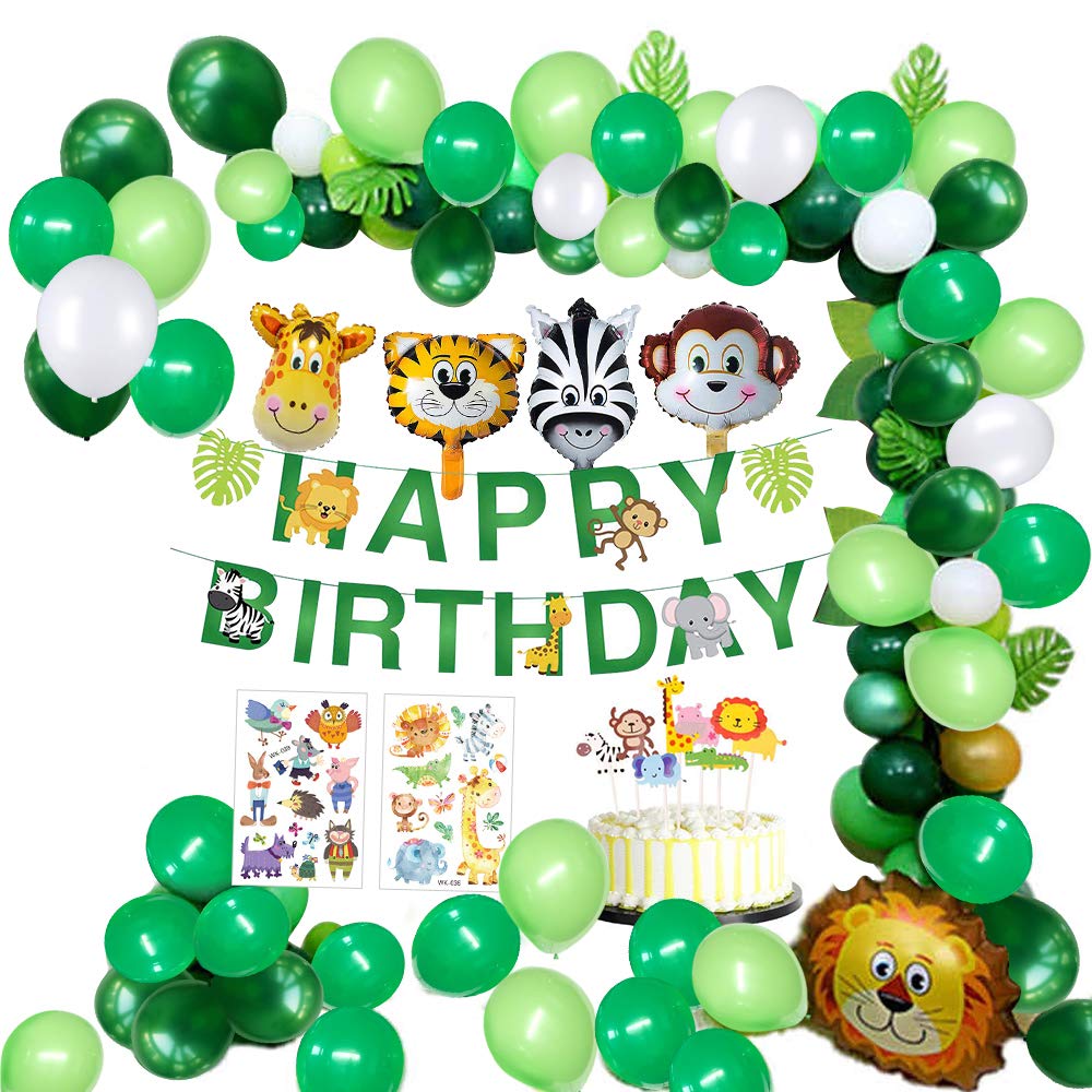 MMTX Giungla Decorazioni di Compleanno Party Ragazzi-Happy Banner Verde - Ilgrandebazar