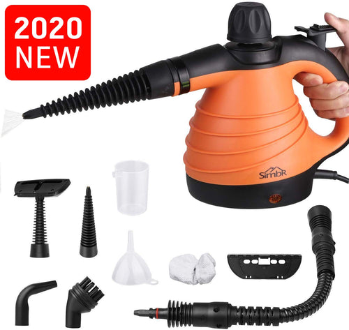 SIMBR Pulitore a Vapore Portatile,Pulitore Multiuso con 350ml, Arancio