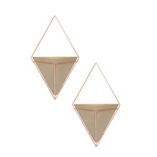 Carica l&#39;immagine nel visualizzatore di Gallery, Umbra Trigg Piccolo Set di Due VASI in Ceramica, piccolo, Calcestruzzo / Rame - Ilgrandebazar