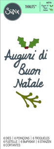 Sizzix 662156 Fustella Auguri di Buon Natale, Acciaio, Argento