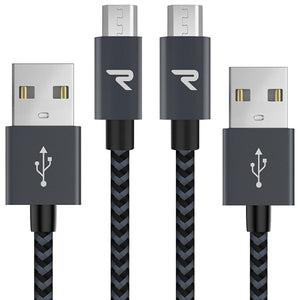 Cavo Micro USB [ 1M - 2Pezzi ] Rampow Trasferimento Dati e Ricarica Rapida,... - Ilgrandebazar