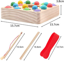Carica l'immagine nel visualizzatore di Gallery, Symiu Giochi Montessori Magneti Pesca Giocattoli Puzzle Giochi in Legno mit 10 Pesci 10 Perle 3 in 1 Regali di Natale Bambini Educativi Giochi per Bambini 3 4 5 Anni