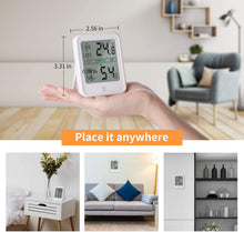 Carica l'immagine nel visualizzatore di Gallery, Termometro Ambiente Interno, Igrometro Digitale per Misurare l'ambiente Domestico, Professionale Portatile ad alta Precisione Termometro Misuratore Umidità Con Tasti Touch e Retroilluminazione