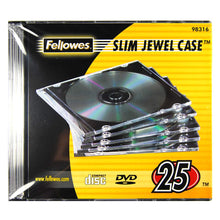 Carica l'immagine nel visualizzatore di Gallery, Fellowes 98316 Custodia per CD Base Jewel Case Slim, 25 Pezzi,... - Ilgrandebazar
