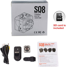 Carica l&#39;immagine nel visualizzatore di Gallery, Mini Spy Camera Videocamera Nascosta con Micro sd 32GB, 1080P Microcamera Spia Con Visione Notturna Rilevamento Di Movimento per Esterno/Interno