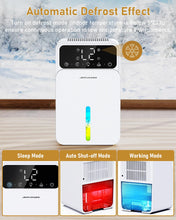 Carica l&#39;immagine nel visualizzatore di Gallery, Deumidificatore Casa, Mini Portatile Deumidificatore Elettrico per Bagno, Deumidificatore Casa Muffa Silenzioso |Temporizzatore 12 Ore |7 Luci Colorate |Spegnimento automatico |Sbrinamento Automatico