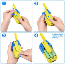 Carica l'immagine nel visualizzatore di Gallery, woktok Walkie Talkie Ricaricabile per Bambini 8 canali Funzione VOX Fino a 3 km in Area Aperta con Schermo LCD retroilluminato Ideale per attività avventurose all'aperto Gioca in Campeggio (3packs)