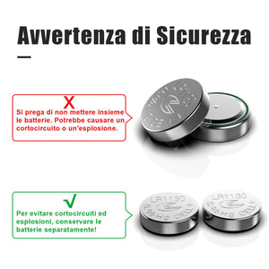Confezione da 40 pacchi batteria alcalina AG10(LR1130) --- 40 Pezzi, Argento - Ilgrandebazar