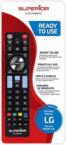 Superior LG Replacement - Telecomando di ricambio universale compatibile con tutti i TV e SMART TV di marca LG - Pronto all'uso non richiede programmazione