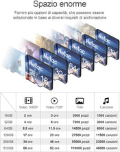 Carica l&#39;immagine nel visualizzatore di Gallery, Netac 128G Scheda Micro SD, Scheda di Memoria A1, U3, C10, V30, 4K, 667X, UHS-I velocità Fino a 100/30 MB/Sec(R/W) Micro SD Card per Telefono, Videocamera, Switch, Gopro, Tablet