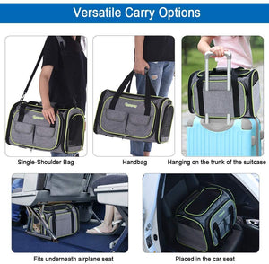 DADYPET Trasportino Morbido per Cani e Gatti, Morbidi e Pieghevoli con tappeti di Lana per Viaggi in Aereo/Auto/Treno (44,5 * 33 * 28 cm)