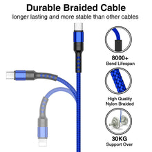 Carica l'immagine nel visualizzatore di Gallery, ZKAPOR Multi Cavo di Ricarica, 3 in 1 Multiplo Cavetto Micro USB Tipo C...