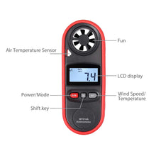 Carica l&#39;immagine nel visualizzatore di Gallery, Proster LCD Anemometro Digitale Impermeabile Misuratore del Vento Red - Ilgrandebazar
