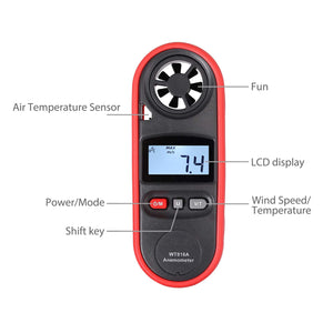 Proster LCD Anemometro Digitale Impermeabile Misuratore del Vento Red - Ilgrandebazar