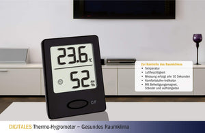 TFA Dostmann - Termometro e igrometro, Nero, 46 x 18 x 46 x 18 x 59 cm, nero - Ilgrandebazar
